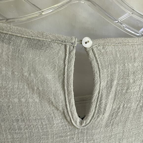 See and be Seen cotton embroidered bell sleeve top round neck pom pom details, S - Picture 6 of 7